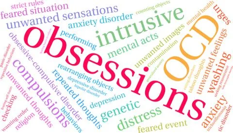 Obsessions Word Cloud 스톡 일러스트