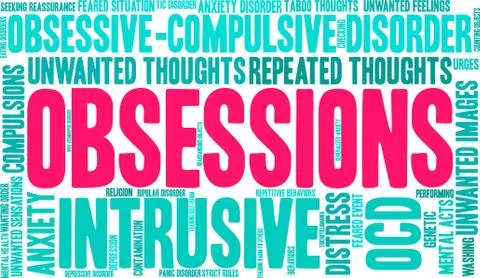 Obsessions Word Cloud 스톡 일러스트