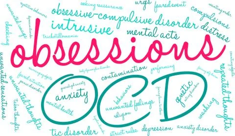 Obsessions Word Cloud Stockillustratie