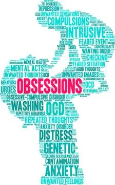 Obsessions Word Cloud 스톡 일러스트