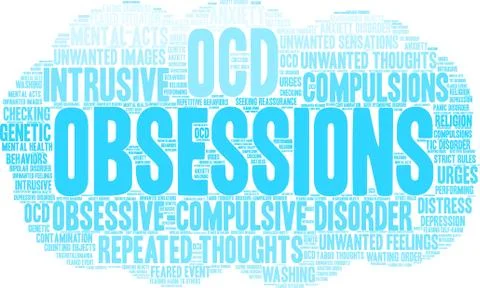 Obsessions Word Cloud 스톡 일러스트