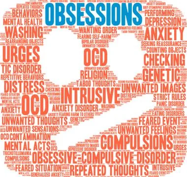 Obsessions Word Cloud Stockillustratie
