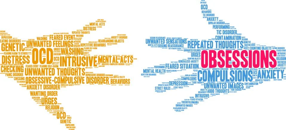 Obsessions Word Cloud 스톡 일러스트