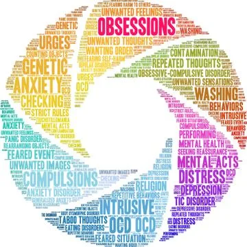 Obsessions Word Cloud Stockillustratie