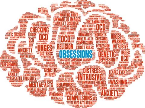 Obsessions Word Cloud 스톡 일러스트