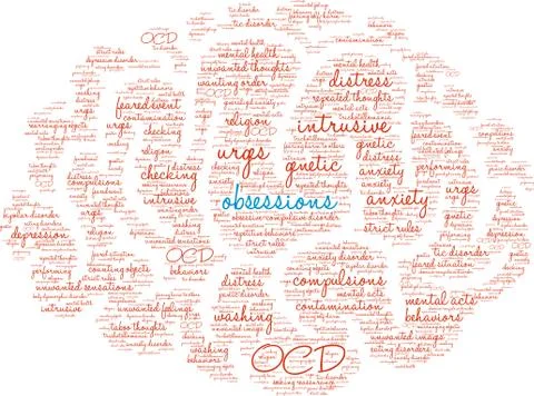 Obsessions Word Cloud Stockillustratie