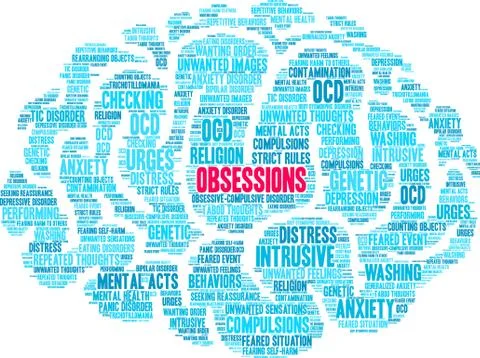 Obsessions Word Cloud Stockillustratie