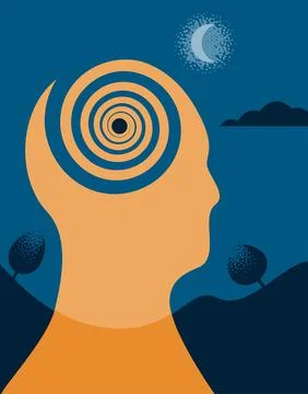 Obsessive and recurring thinking Stock Illustration