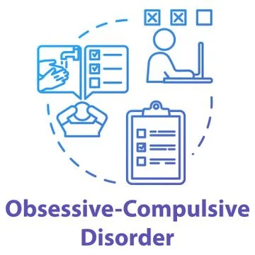 Obsessive compulsive disorder concept icon. OCD. Mental illness. Psychology Illustrazione stock