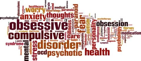 Obsessive word cloud Stock Illustration