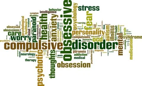 Obsessive word cloud Stock Illustration