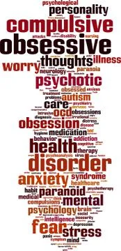 Obsessive word cloud 스톡 일러스트