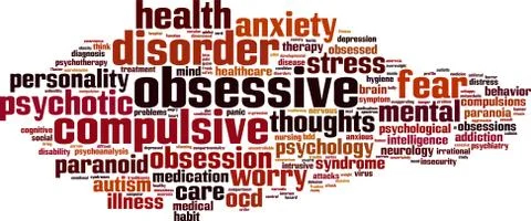 Obsessive word cloud Stock Illustration