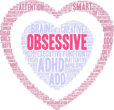Obsessive Word Cloud Stock Illustration