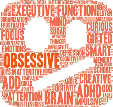 Obsessive Word Cloud 스톡 일러스트