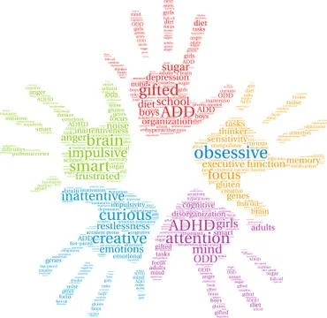 Obsessive Word Cloud Stock Illustration