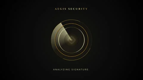 Obsidian gold vault biometric scan Stock Footage 346763857