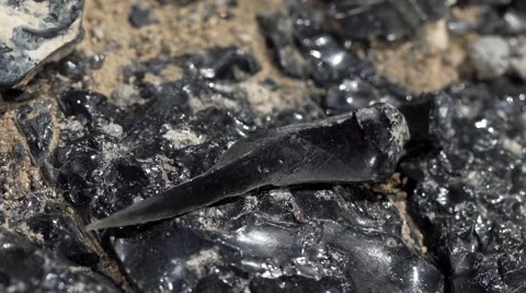 Obsidian knife Stock Footage 54059185