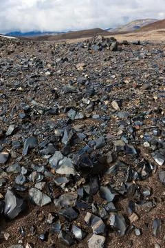 Obsidian mountains Stock Photos