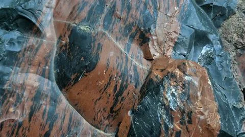 Obsidian stone background, stone wall background Stock Photos