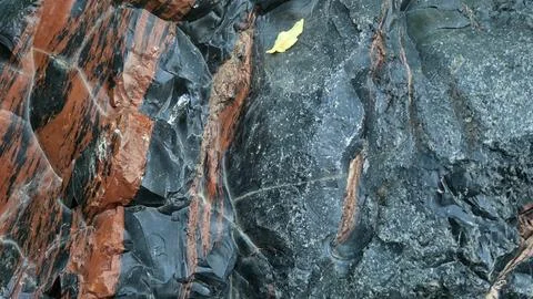 Obsidian stone background, stone wall background Stock Photos