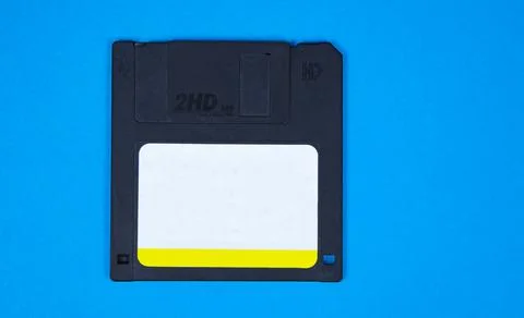 Obsolete computer floppy disks on a colored background, isolated, Stock Photos