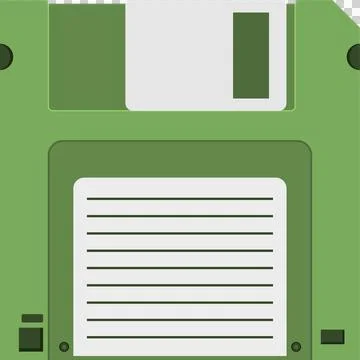 Obsolete floppy disk, an old digital storage medium; reminder of early comp.. Stock Illustration