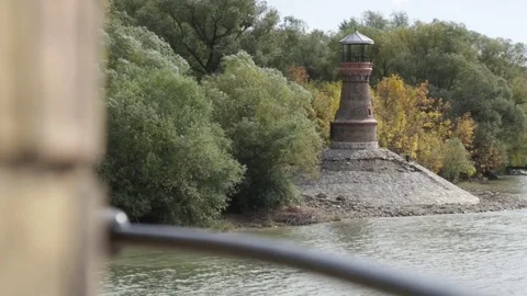 Obsolete river lighthouse Stock Footage 81325945