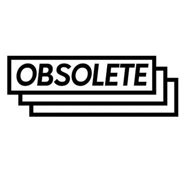 Obsolete stamp on white Stock Illustration