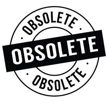 Obsolete stamp on white Stock Illustration