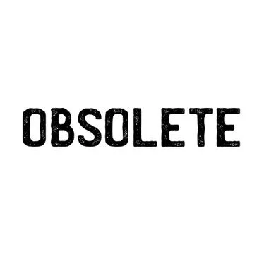 Obsolete stamp on white Stock Illustration