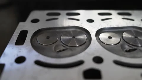 Obsolete valves in the engine block of an old car Video stock 317916690