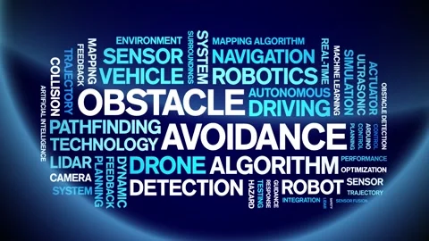 Obstacle Avoidance animated word cloud,a... | Stock Video | Pond5