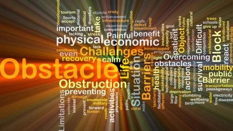 Obstacle background concept glowing Stock Illustration