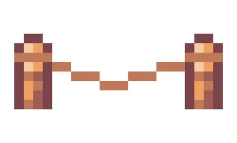 Obstacle, barrier, problem in pixel game, element isolated at white background Illustrazione stock