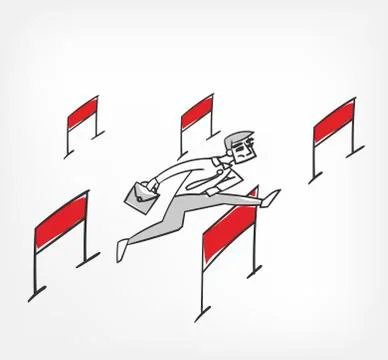 Obstacle buisness concept vector illustration clip art Stock Illustration