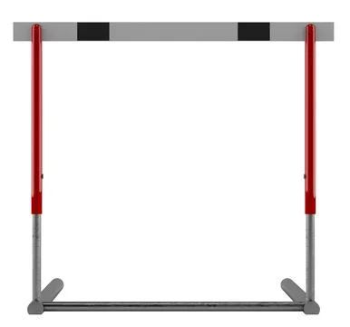 Obstacle course. Difficulty to overcome the problem to achieve success. 3d Stock Illustration