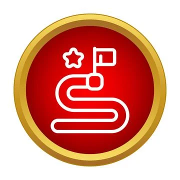 Obstacle course icon showing path to achievement 스톡 일러스트