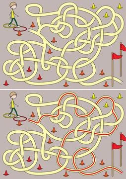 Obstacle field maze Stock Illustration