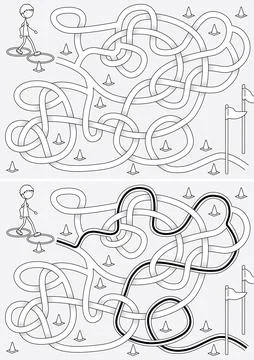 Obstacle field maze Stock Illustration