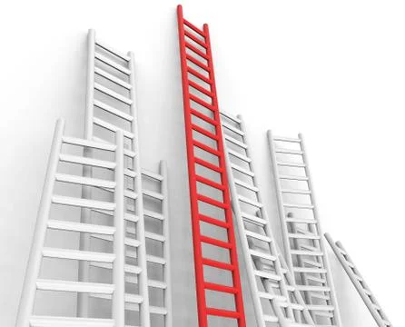 Obstacle ladders indicating conquering adversity and step Stock Illustration