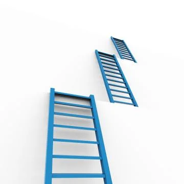 Obstacle ladders representing conquering adversity and target Stock Illustration