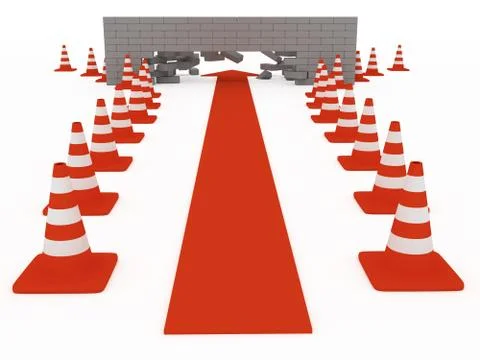 Obstacle overcoming. Stock Photos