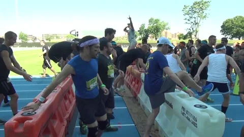 Obstacle Racing over hurdles Video stock 171241373