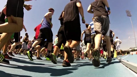 Obstacle Racing start low angle away from camera Video stock 171241415