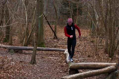 Obstacle running Stock Photos