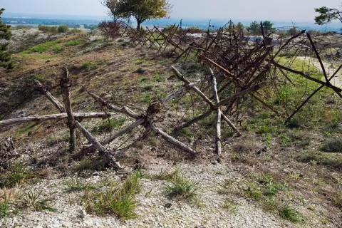 Obstacles at the edge of the precipice. Stock Photos
