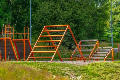 Obstacles at an obstacle course. Stock Photos