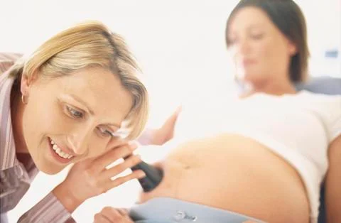 Obstetric examination Stock Photos