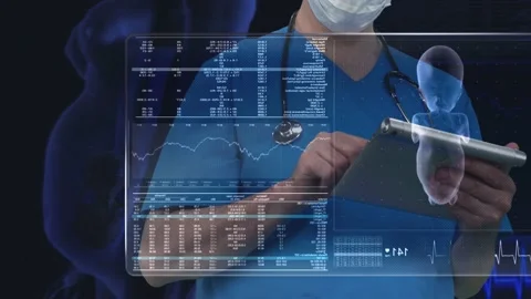 Obstetrician Looking Data  Vídeo Stock 200178472